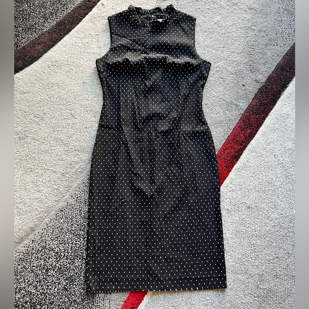 Calvin Klein Black Polka Dot Sheath Dress